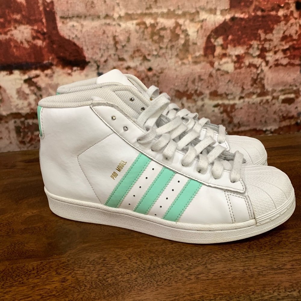 PREOWNED ADIDAS Pro Model mint Green High Top great condition